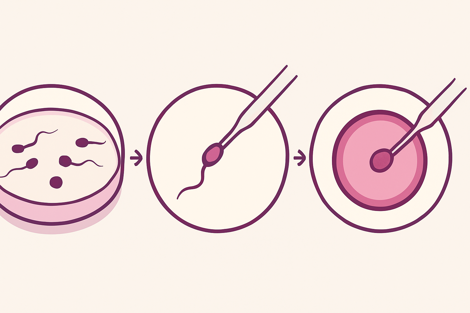 Illustration of the PICSI technique in three stages
